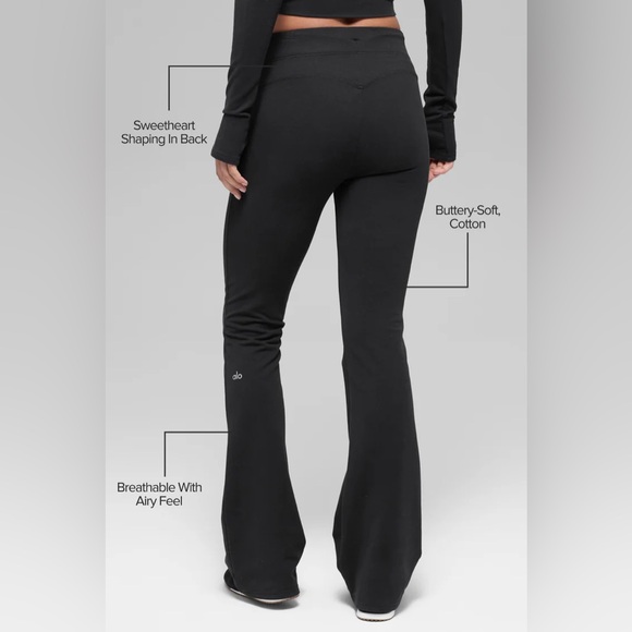 Alo Yoga Sway Bootcut Sweatpant Leggings Black - Picture 3 of 10